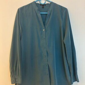Eileen Fisher tunic length blouse in beautiful eucalyptus